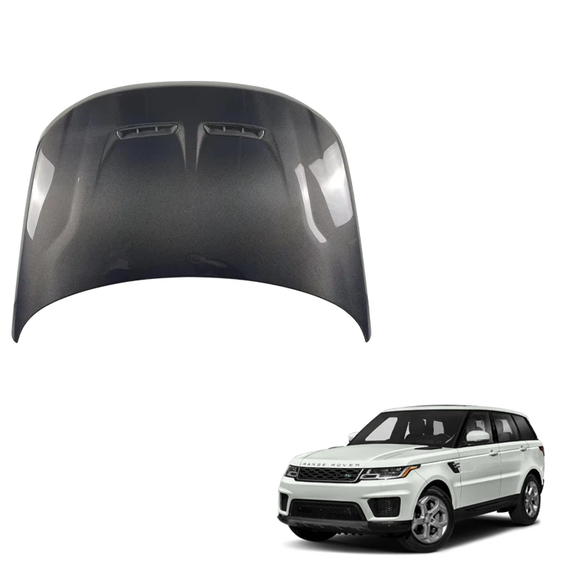 

Langyu 2014+ Car Parts Engine Cover Carbon Fiber Front Bonnet For Range Rover Sport Upgrade SVR Style Engine Hood