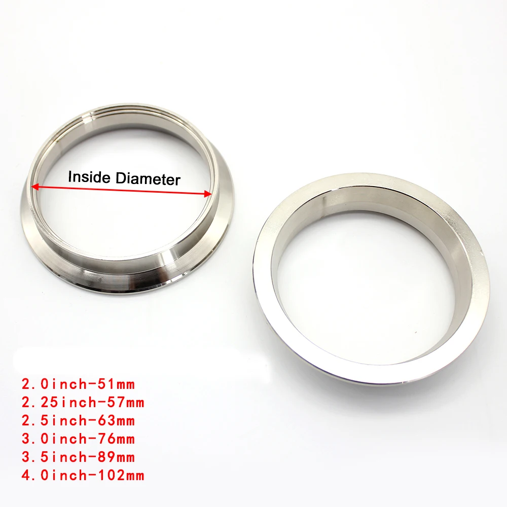 Stainless Steel V Band Clamp with Iron Flange 51/57/63/76/89/102mm for Remove Intercooler System Exhaust V Band Pipe Clamps