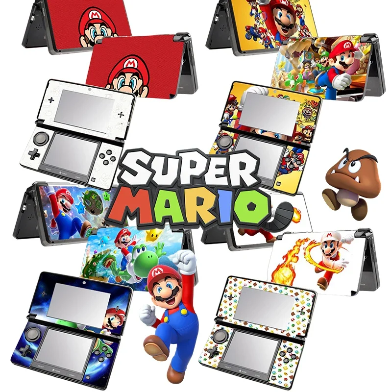 

Super Mario Anime Vinyl Decal Skin Sticker Protector for 3DS Full Cover Cute Cartoon Anti Fingerprint Host Sticker Accessories