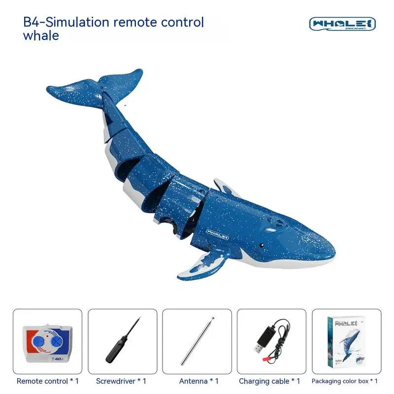 Remote Controlled Whale Simulation Water Boat Electric Summer Water Shark Diving Water Spray Boy Toy