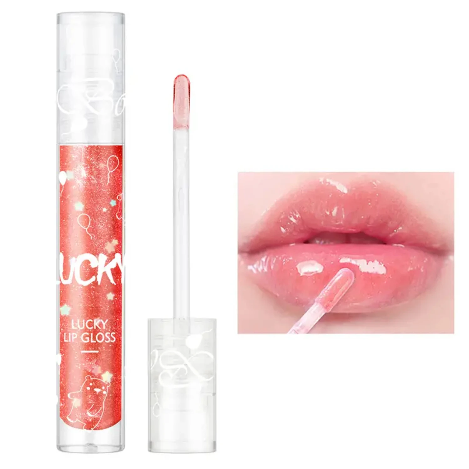 きらめくグリッターリップグロス保湿リップオイル、乾燥防止リップリキッドグレーズミラー