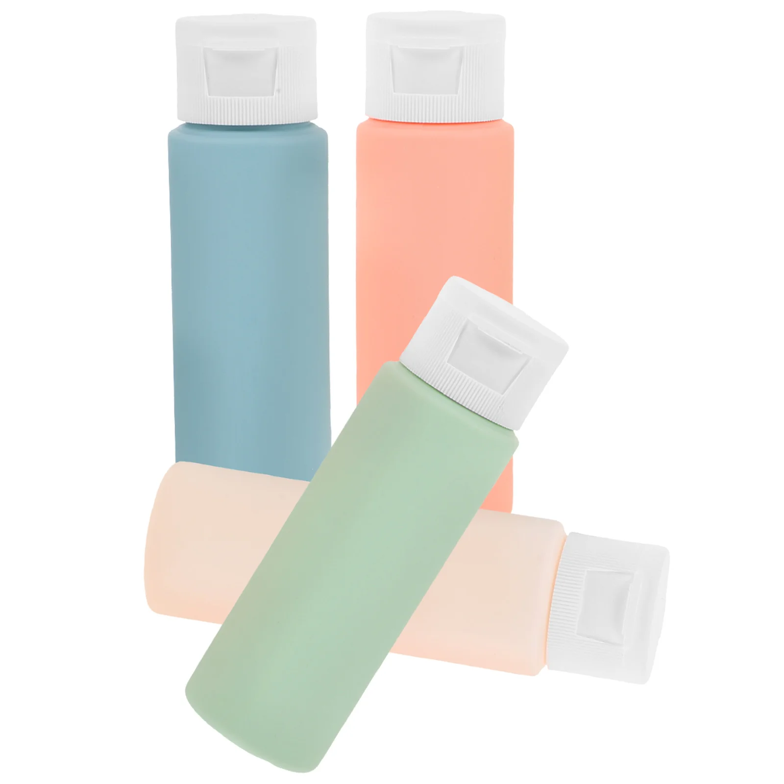 

4 Pcs Portable Lotion Bottle Refillable Shampoo Travel Supplies Macaron Tube Squeeze Set Bottles for