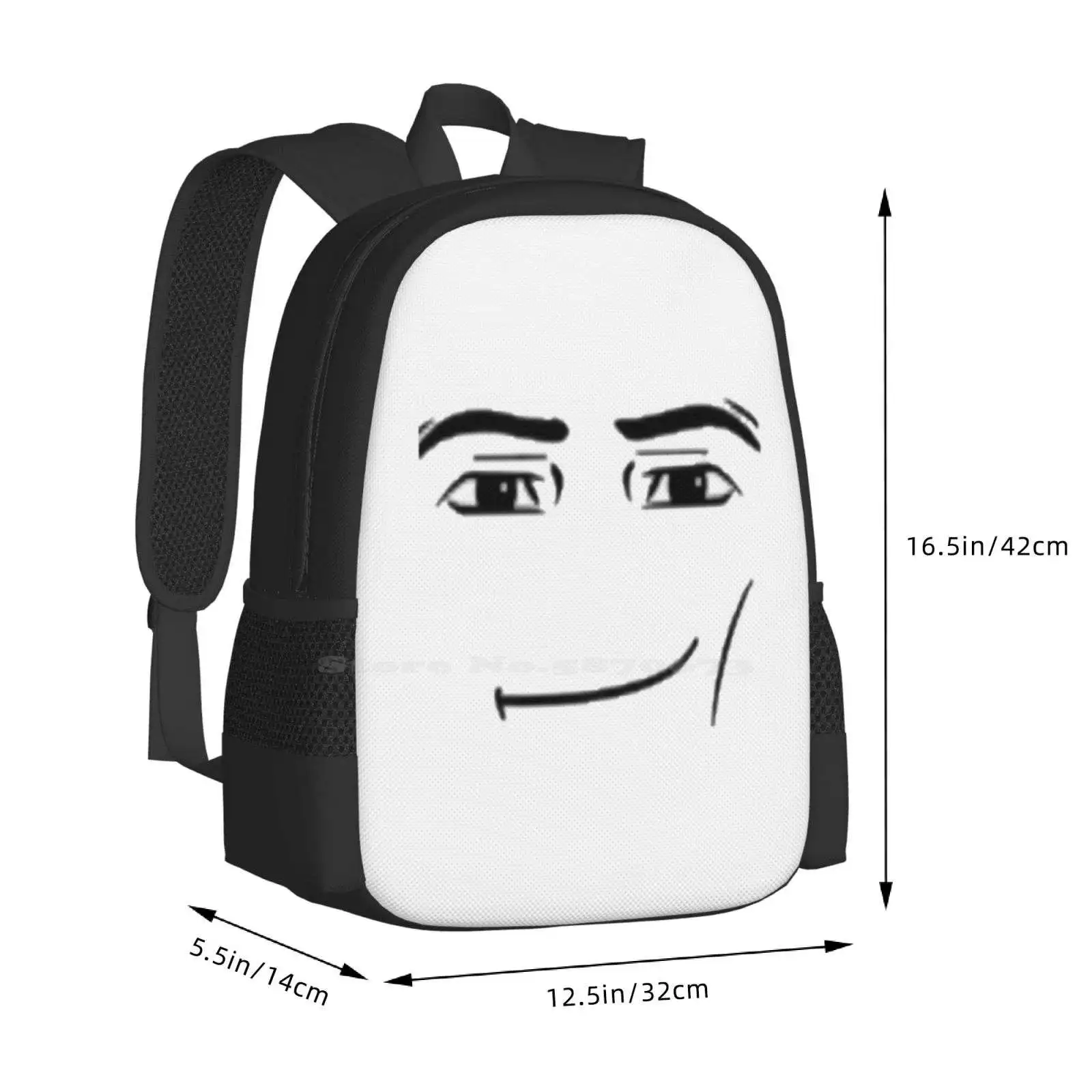 Morral con cara sonriente para estudiantes, bolsa de viaje para ordenador portátil, divertida, por defecto