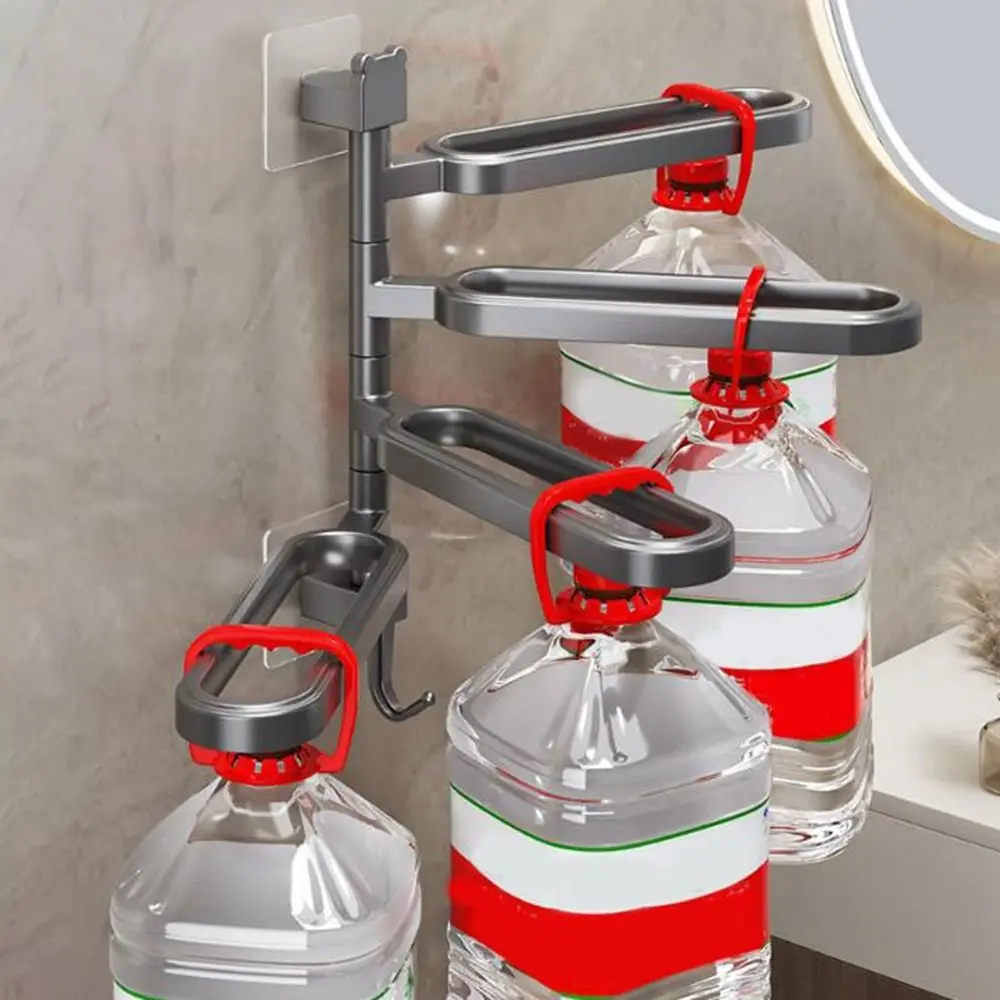 

Plastic Rotatable Towel Rack Punch Free 180° Rotation Swivel Towel Holder Wall Mounted Lightweight Bath Towel Storage Rack