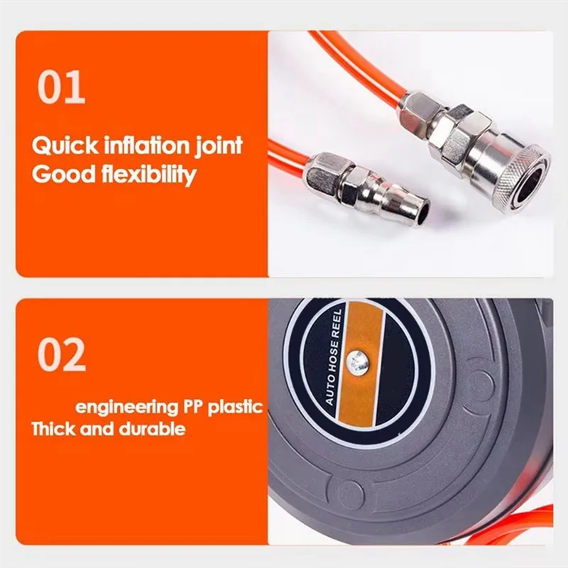 

CTHO-Air Drum Автоматическая выдвижная катушка для шланга воздушного барабана Катушка для втягивания шланга для мойки автомобилей Красота и ремонт автомобиля