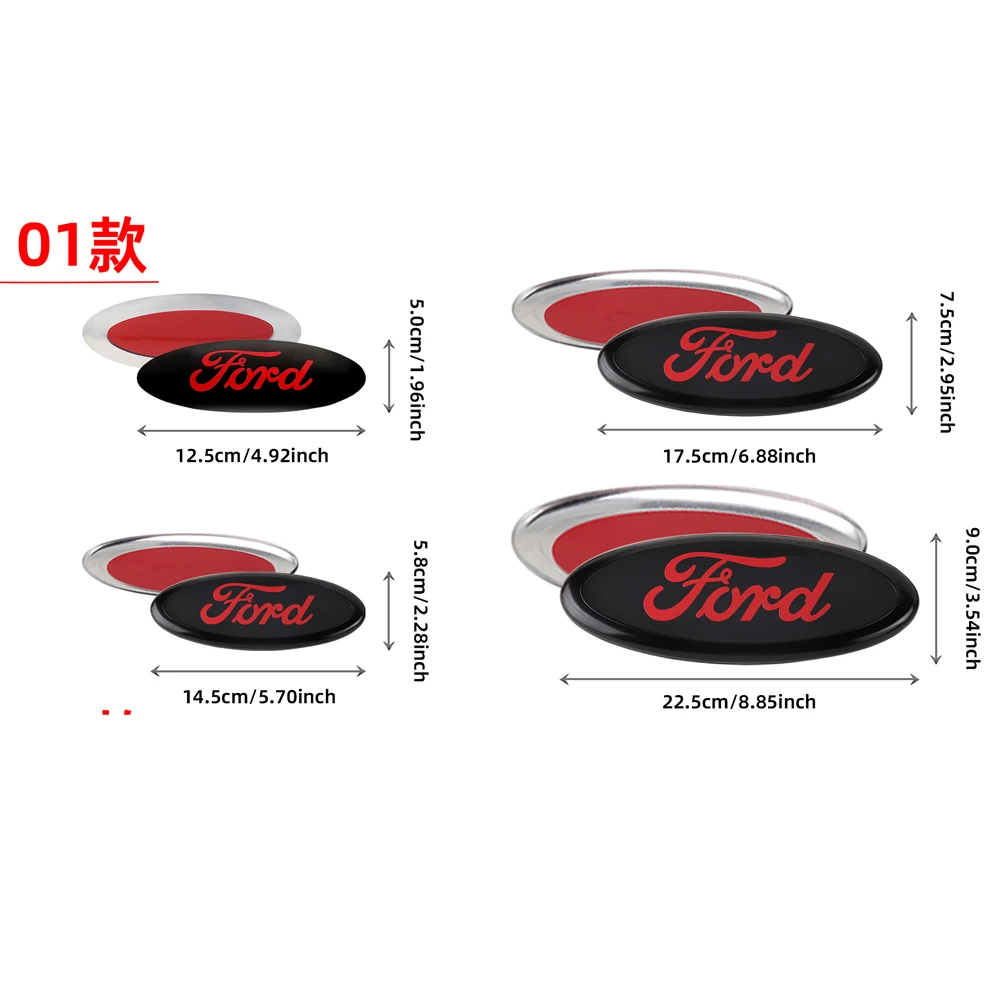 Car Front Grille Emblem Rear trunk Logo Badge Sticker Accessories for Ford Focus mk2 mk3 Fiesta mk7 Ranger Mondeo mk4 S-MAX Kuga