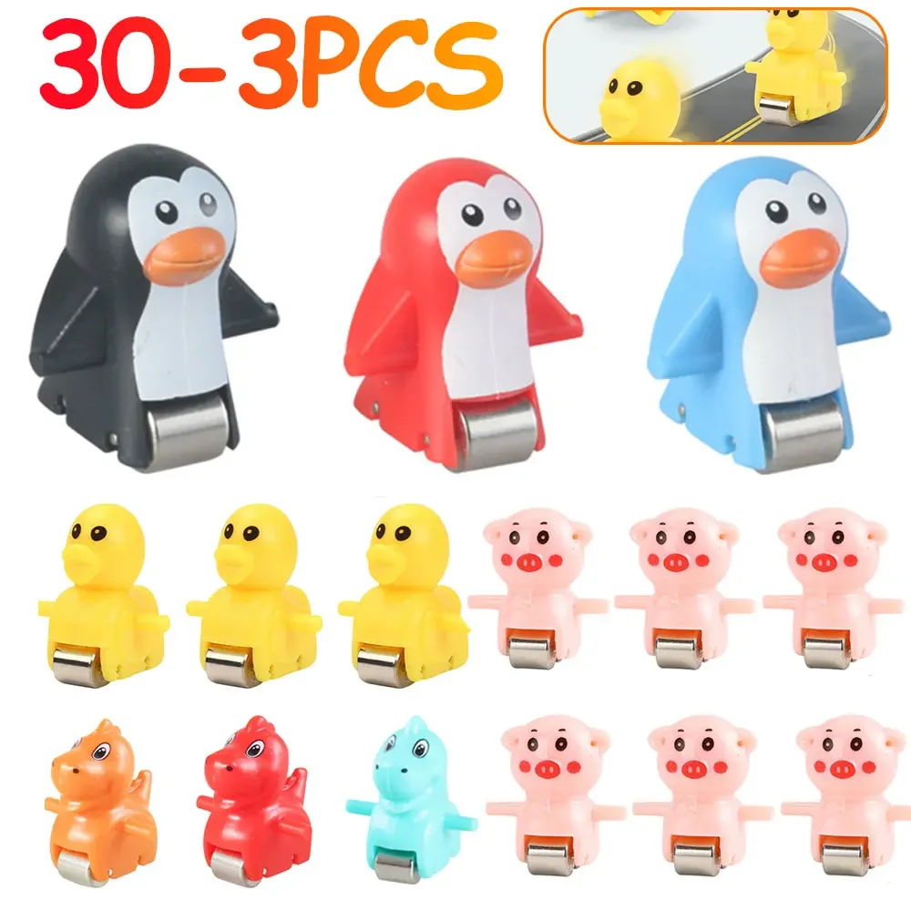 3-30PCS Racing Car Train Toy Duck/Pig/Dinosaur/Penguin Climb Stairs Toy Roller Coaster Toy for Boys and Girls Birthday Gifts