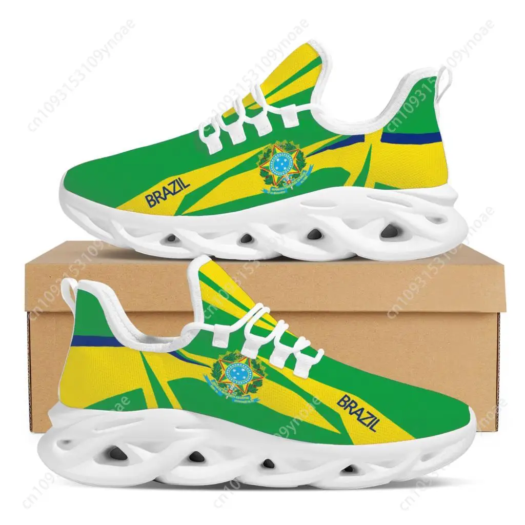 

Brazil National Emblem Brand Design Platform Sneakers Large Pentagram Pattern Lace-up Casual Shoes New Breathable Jogging Shoes