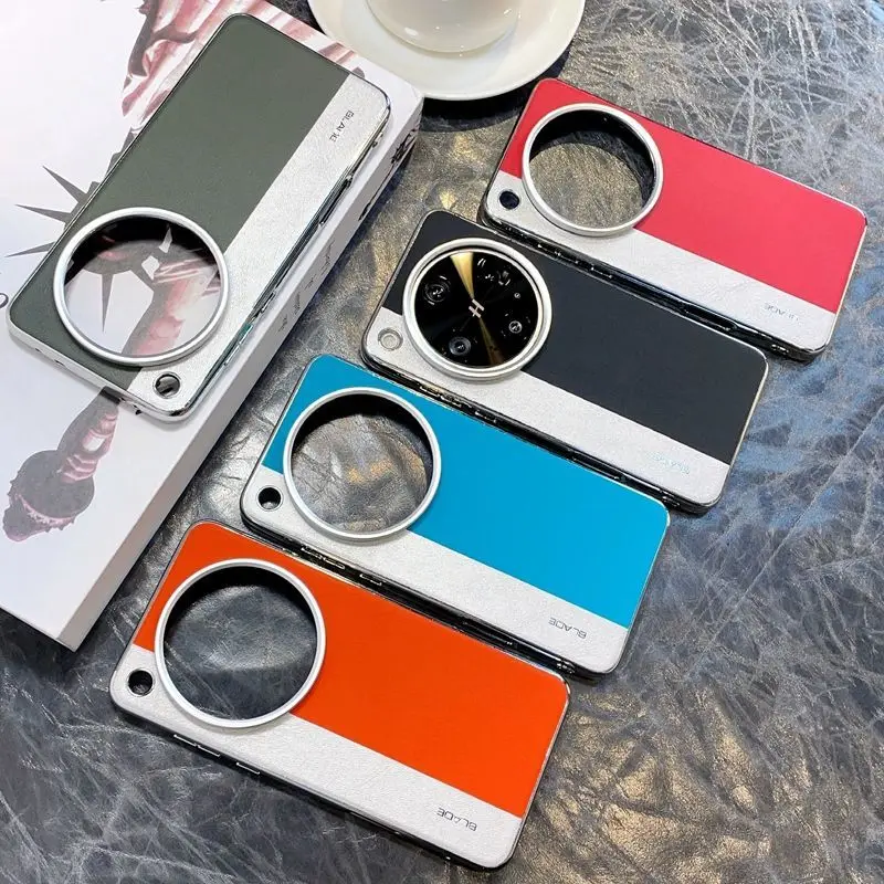 For OPPO Find X8 Ultra X8S Plus Case Simple Electroplating Frame Color Matching Leather Anti-drop Cover For OPPO Find X8 Pro