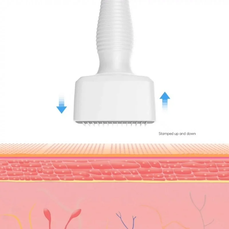 140A 0.25mm Derma Stamp Microneedling Face Roller Massager Adjustable Titanium Needle Length Skincare Beard Growth Scalp Hair