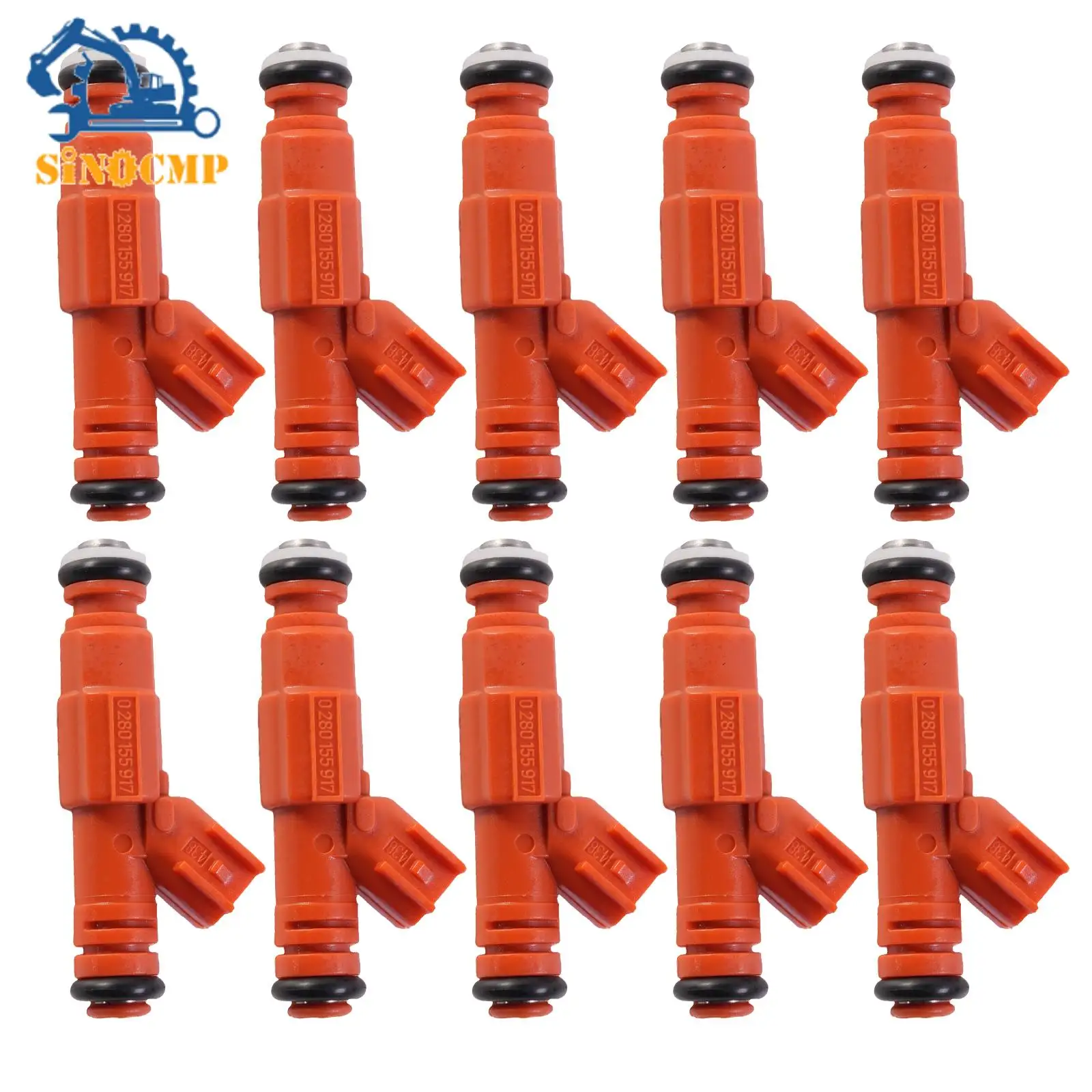 10 шт. топливные форсунки 0280155917 в сборе Common Rail   Для Ford F350 F450 F550 6.8L V10 запасная часть двигателя автомобиля