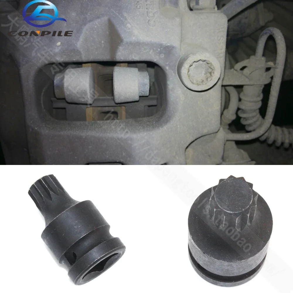 1 unidad para Volkswagen Sagitar Magotan Audi Porsche tornillo de bomba de freno herramienta especial de desmontaje M14 mm12 cabeza de manga