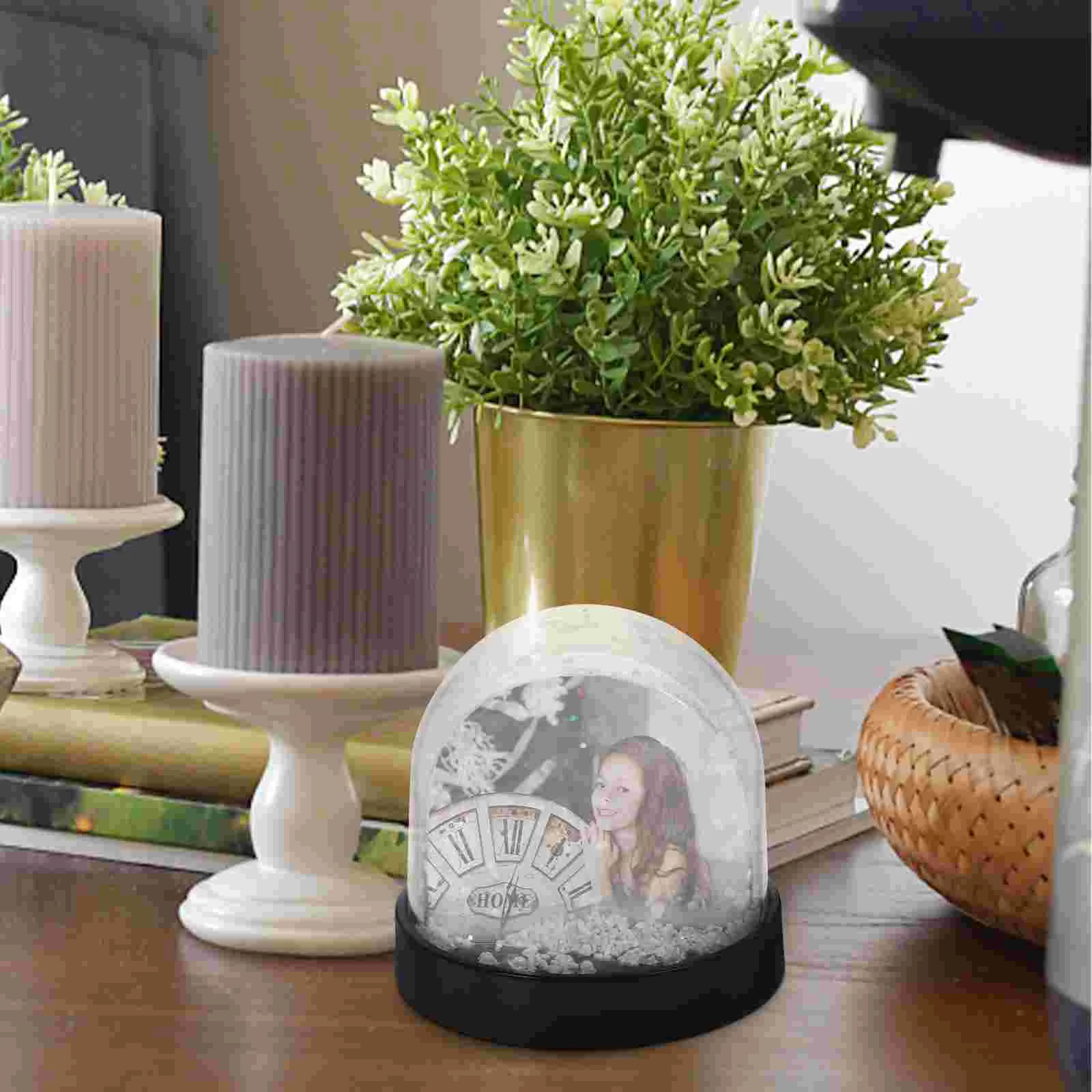 

Photo Frame Gifts Santa Decor Display Snow Globe Picture Christmas Snowglobe Insert Plastic with