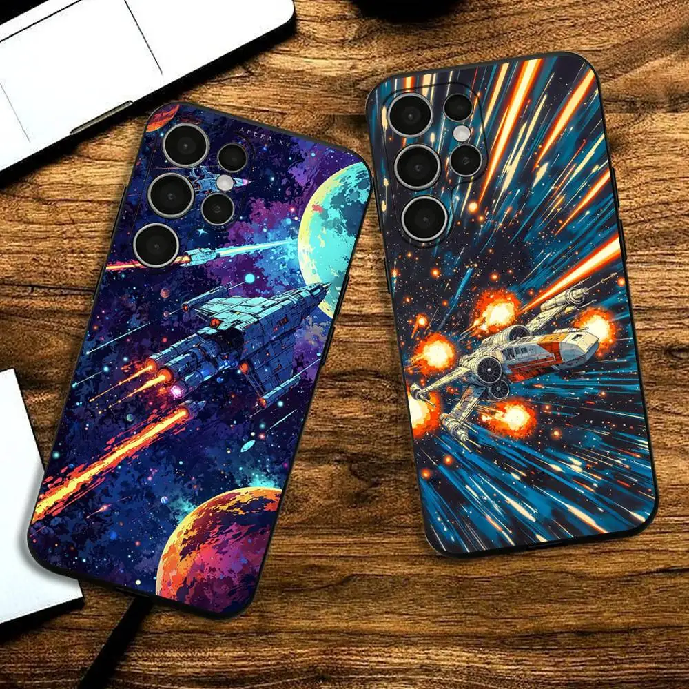 

Futuristic Spaceship Phone Silicone Case for Samsung S24,22,20,23,21,20 Ultra Plus Lite 5G Print Cover
