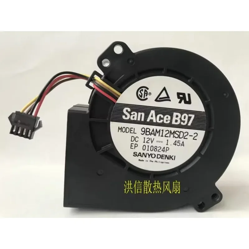 

Original CPU Cooler Fan For Sanyo 9BAM12MSD2-2 12V 1.45A Server Blower Cooling Fan 9733 97*33mm