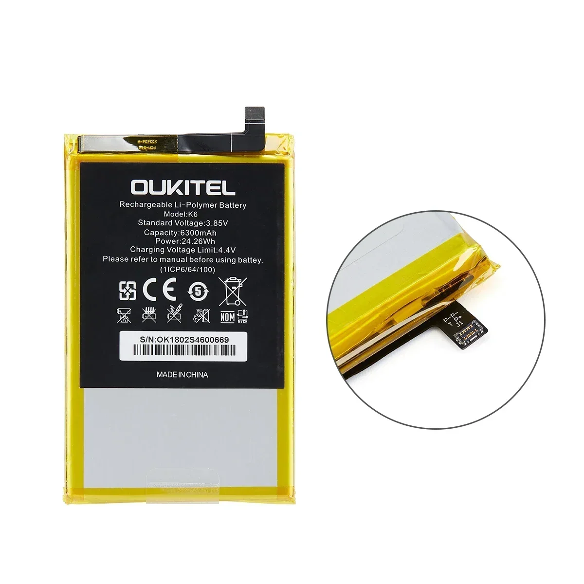 100% Original New Oukitel K6 6300mAh Battery For Oukitel K6 Smart Mobile Phone  +Tracking Number