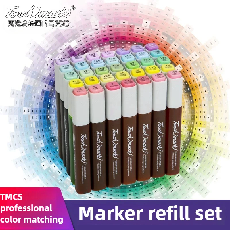 

Touchmark 1PC 168 Colors Marker Ink Refill Universal Colored Ink Oil-Based Dedicated Filling Liquid School Supplies Stationery