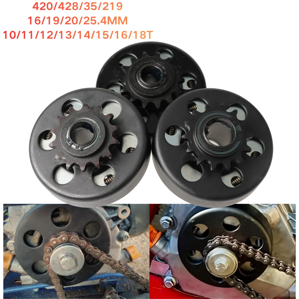 Centrifugal Auto Clutch 10/11/12/13/14/15/16/18Tooth 16/19/20/25.4MM For Go Kart Fun Minibike 420/428/35/219 Chain Sprocket