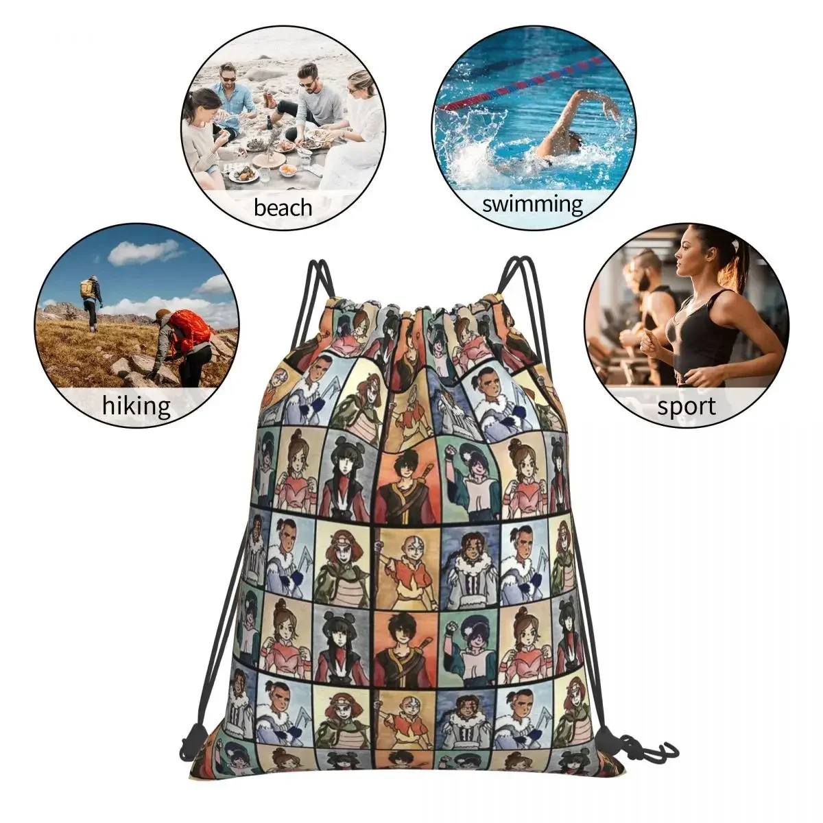 The Last Paintbender Team Avatar Ultimate Backpacks Drawstring Bags Drawstring Bundle Pocket Shoes Bag Book Bags For Man School