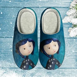 Coraline Anime pantofola in cotone morbido autunno inverno caldo punta chiusa Indoor casa camera da letto scarpe in cotone Sneakers Casual