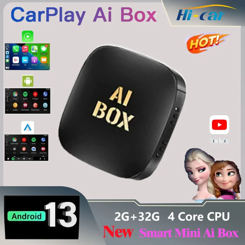 

Android 13 CarPlay Smart Ai Box Android беспроводной CarPlay Android автомобильный адаптер для YouTube для Netflix интеллектуальная развлекательная система