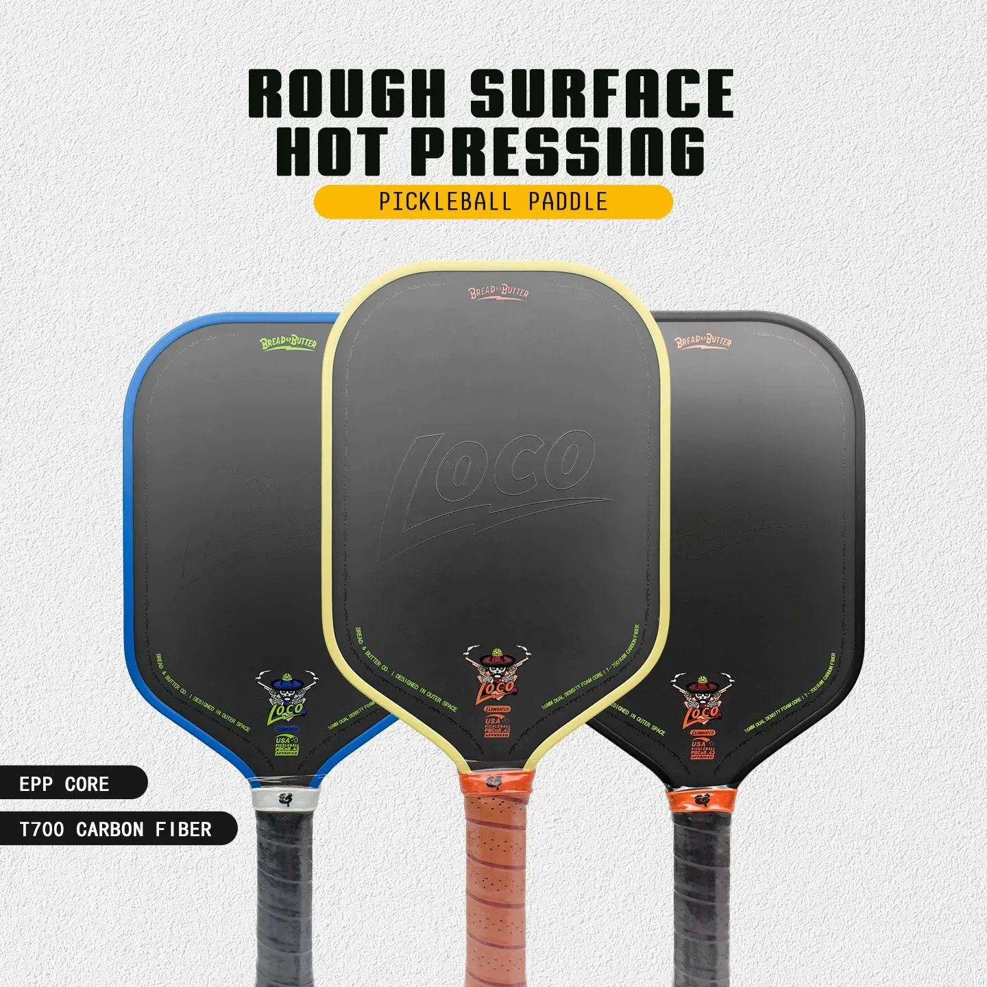 bread-and-butter-loco-racchetta-da-pickleball-allungata-da-16-mm-con-anima-in-schiuma-a-doppia-densita-fibra-di-carbonio-ibrida-cfc-t700-modello-professionale-per-tornei
