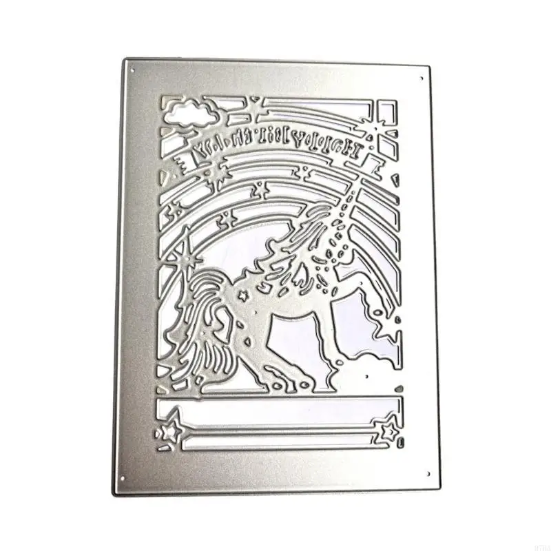 97BA Rectangle Happy Birthday Horse Metal Cutting Dies Embosed Mold DIY Scrapbooking Album Paper Craft Cards Stencil Template