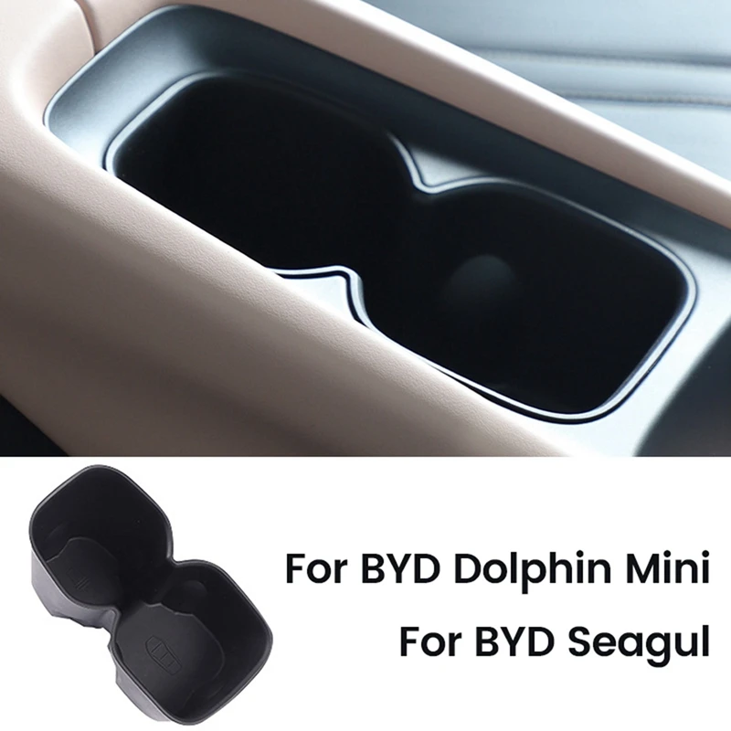 Black Car Water Cup Holder Storage Box Anti-Slip Fixed Beverage Holder For BYD Dolphin Mini / For BYD Seagull Replacement Parts