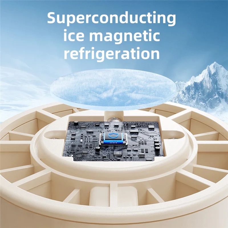 A01V-Ice compressa mini ventilador de refrigeração ventilador portátil mini dobrável display digital mudo ventilador desktop compressa gelo pescoço ventilador