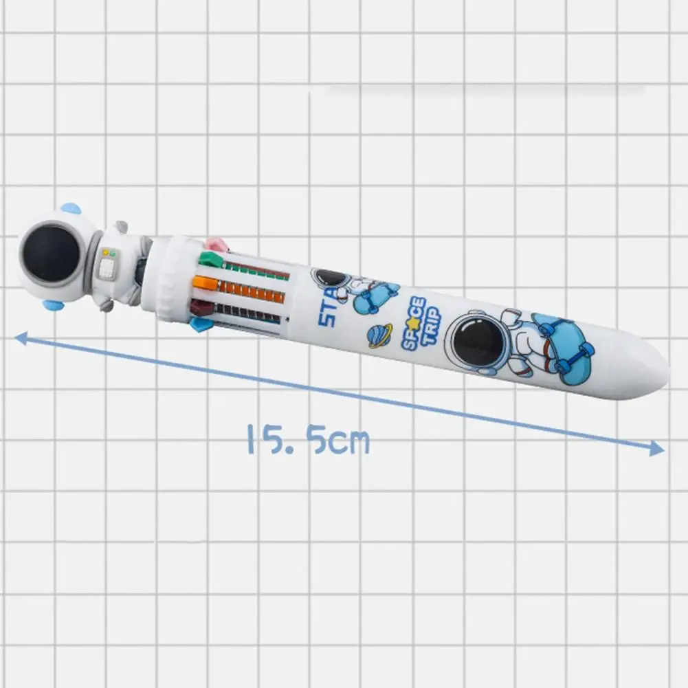 قلم حبر جاف إبداعي دفع من نوع ثابت حبر ناعم كتابة كرتونية رائد فضاء شكل عشرة ألوان قلم طالب لوازم منزلية