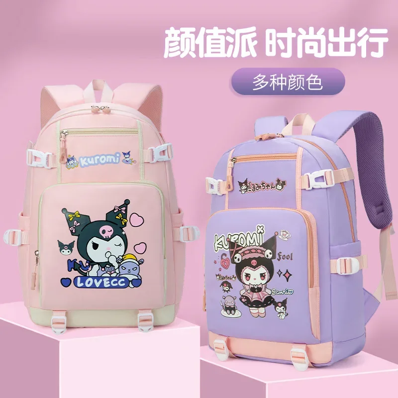 Школьный портфель Sanrio Clow M, Портативная сумка с рисунком для девочек младшей и старшей школы, с функцией облегчения нагрузки и защиты позвоночника