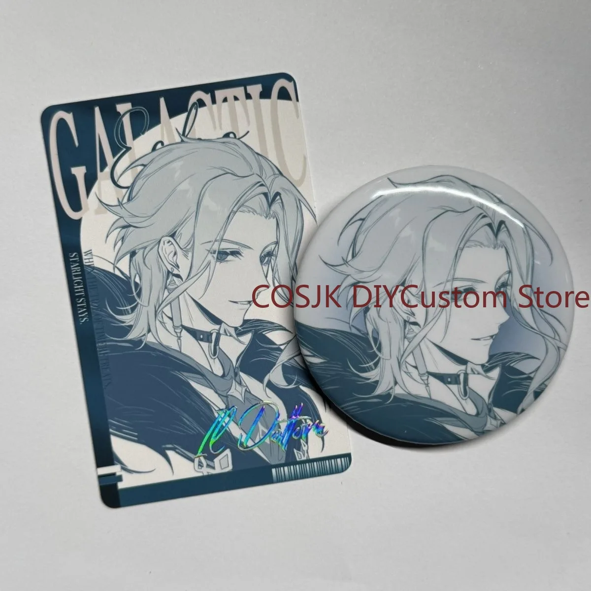 Game Genshin Impact Il Dottore The Doctor Pantalone Small Card Brooch Metal Badge Pin Brooch Ornament Decoration Collection Gift view 3