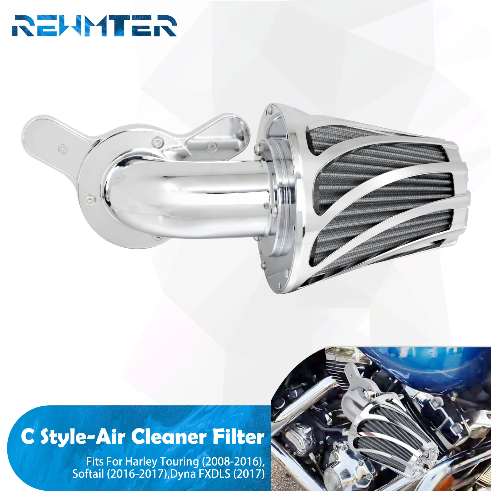 

Motorcycle Air Cleaner Intake Air Filter System Kit For Harley Sportster XL1200 883 Dyna Softail Fat Boy Touring Street Glide