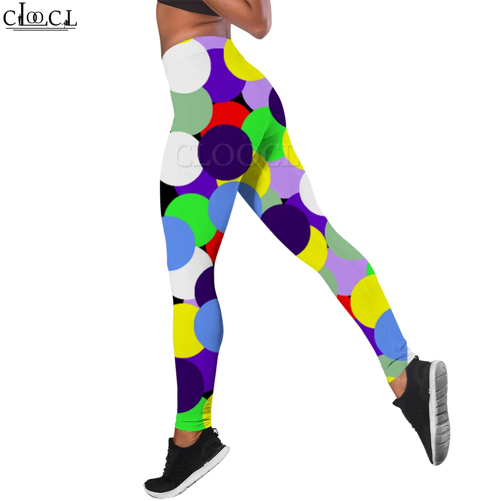 

CLOOCL Women Legging Candy Colors Circle Pattern 3D Printed Yoga Pants Female Pants for Casual Workout Push-up Jogging Trousers