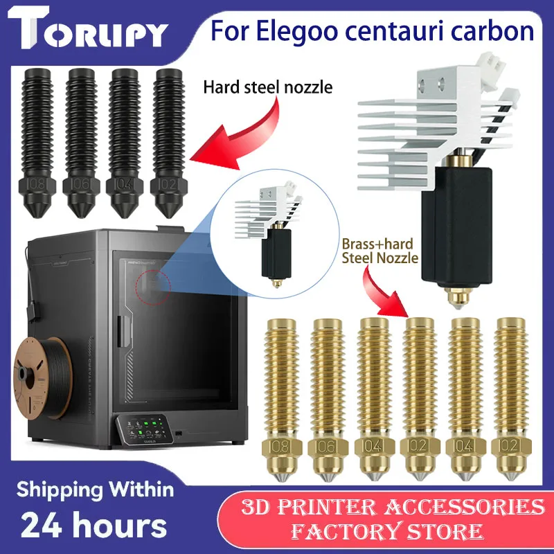 

For Elegoo Centauri Carbon Nozzle Hotend Hard Steel Brass Nozzle Hot end Kit High Temp Resistant For3D Printer Parts Accessorie