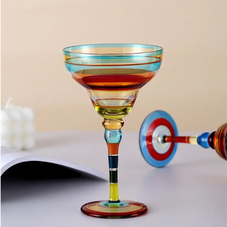 Restaurant Bar Drink Utensils Hand Painted Aluminum Tower Cocktail Glass ##