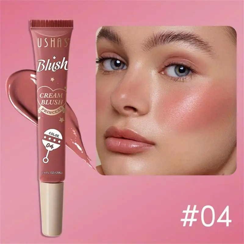 4 Colors Matte Cheek Blusher Waterproof Lasting Multi-purpose Eyes Lips Makeup Liquid Blush Cream Brightening Facial Cosmetics