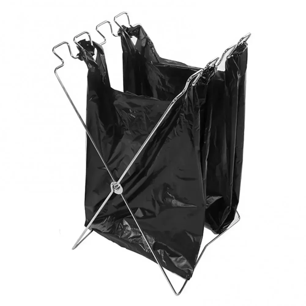 Foldable Camping Hanging Holder Portable Outdoor Trash Bag Stand Garbage Rack