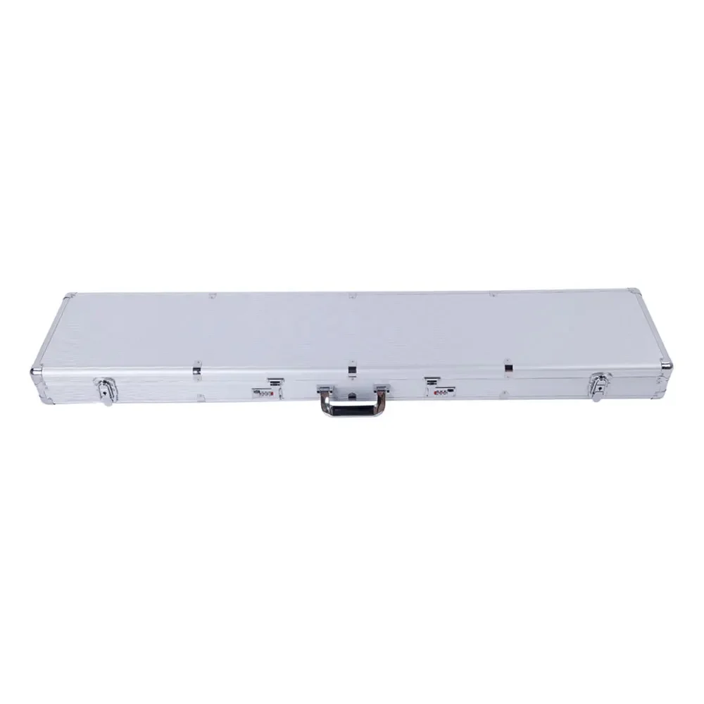 135*28*10 cm Aluminium Nieuwe Ingelijste Vergrendelingspistool Pistool Pistool Lock Box Harde Opslag Draagtas Zilver