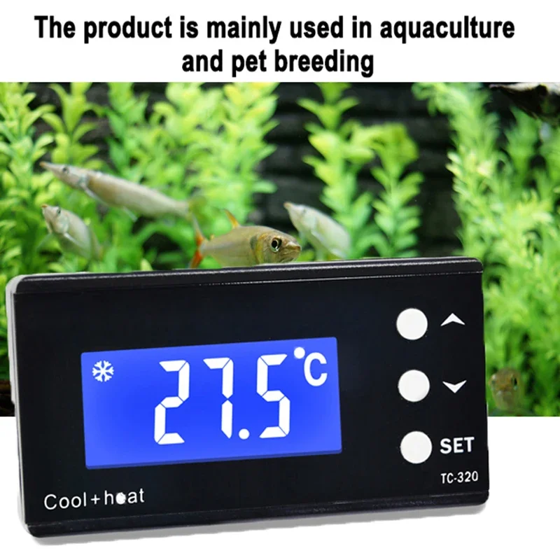 TC-320 Aquarium Temperature Controller Pet Universal Insertion Row Temperature humidity Controller Automatic Conversion aquario