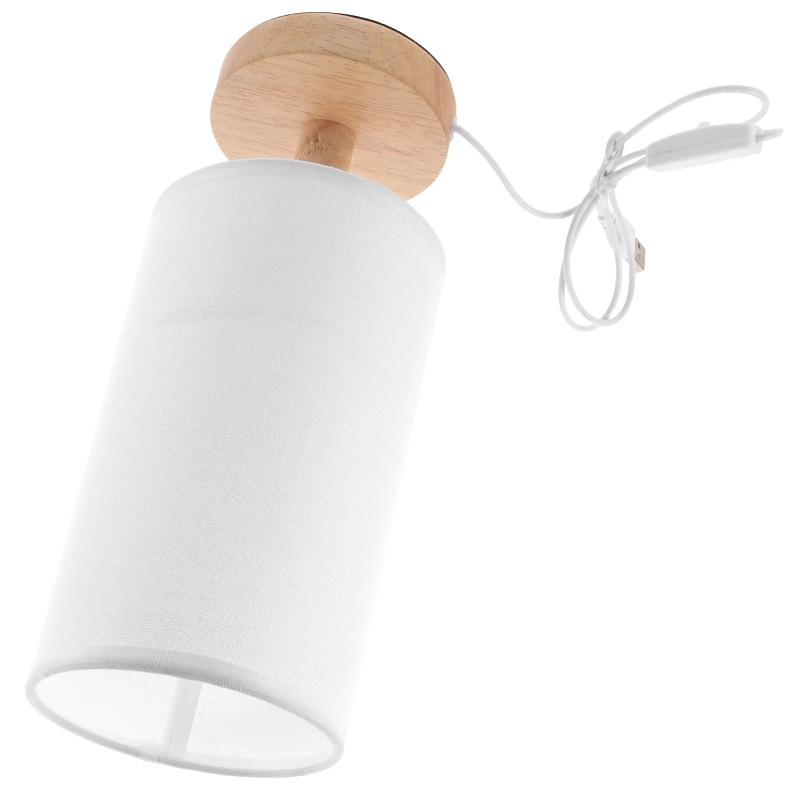 

Modern Wooden Base Table Cloth Shade Bedroom Decor Touch Control Nightstand Light Cozy Desk Lamp for Living Room