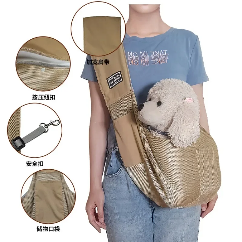 

Pet Dog Cat Carrier Bag Mesh Breathable Comfort Outdoor Travel Chest Bags Single Shoulder Crossbody Outing Bag Pet Supplies Gift