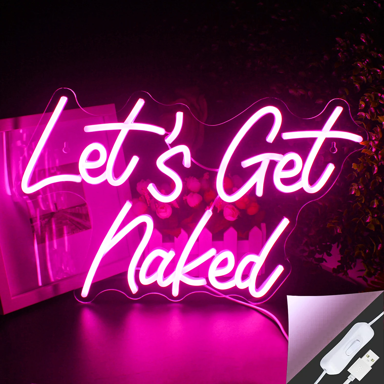 

Let's Get Naked Neon Light Sign Bathroom Custom LED Lamp Shower Man Cave Luminous Sign Room Party Event Art Wall Decoration Gift