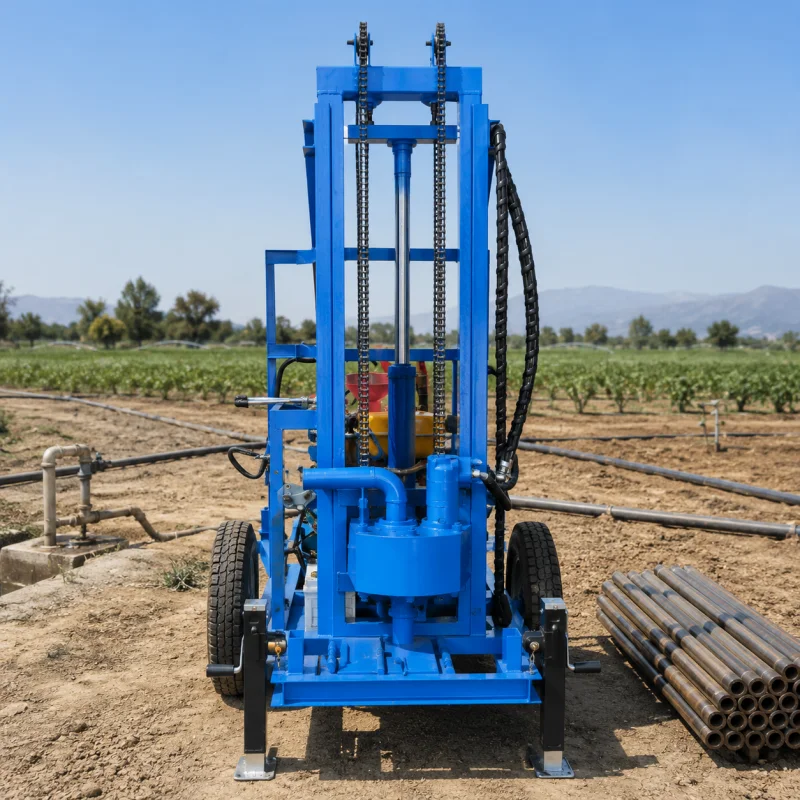Compact Trailer Borehole Drilling Rig For Agricultural Boreholes With Simple Operator Controls Industrial Equipment Factory