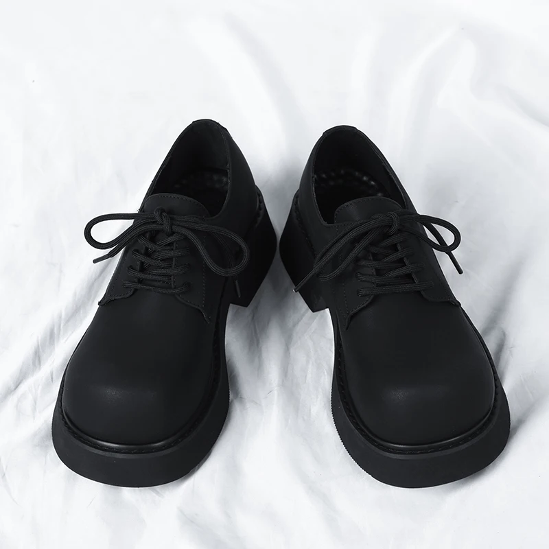 

Four Season Men Mickey Thick Soled Derby Shoes Big Toe Non Slip Matte High-end Feel Youth Fashion Shoes