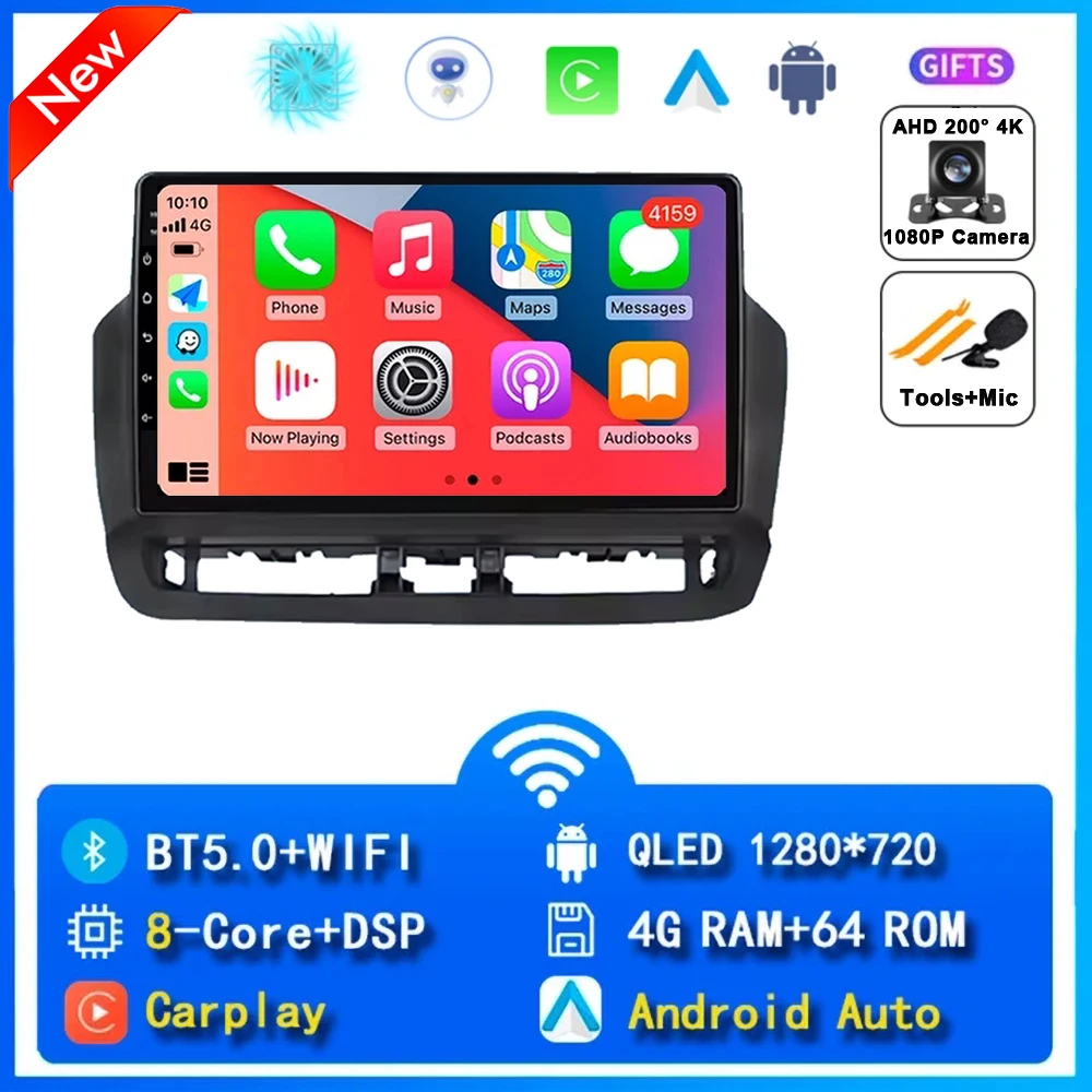 Autoradio voor Seat Ibiza 2012 - 2015 QLED Android 15 Multimedia Videospeler GPS 4G WIFI CarPlay Auto Wireless Stereo Geen 2Din