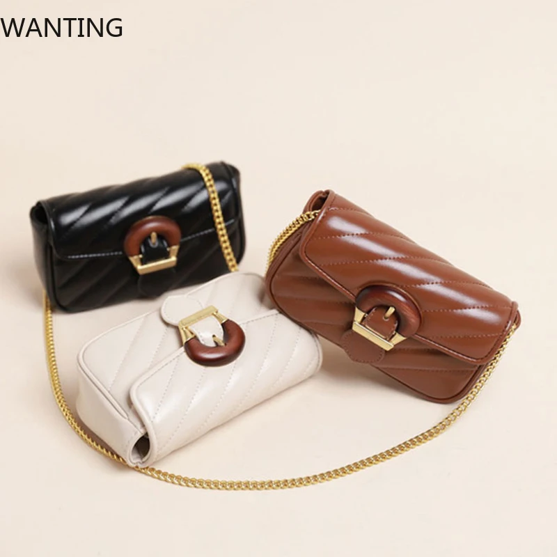 حقائب كتف نسائية فاخرة مصممة للنساء حقيبة كروس بسلسلة موضة صغيرة من جلد البولي يوريثان حقيبة يد نسائية محفظة ساعي البريد للفتيات