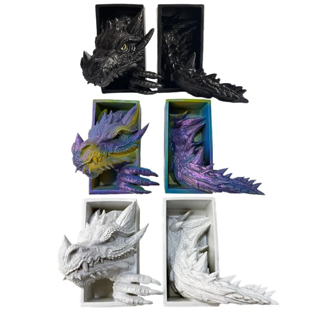 3D creative black dragon book corner decorative item bookshelf for home decoration, desktop decoration, craftwork, resin statue