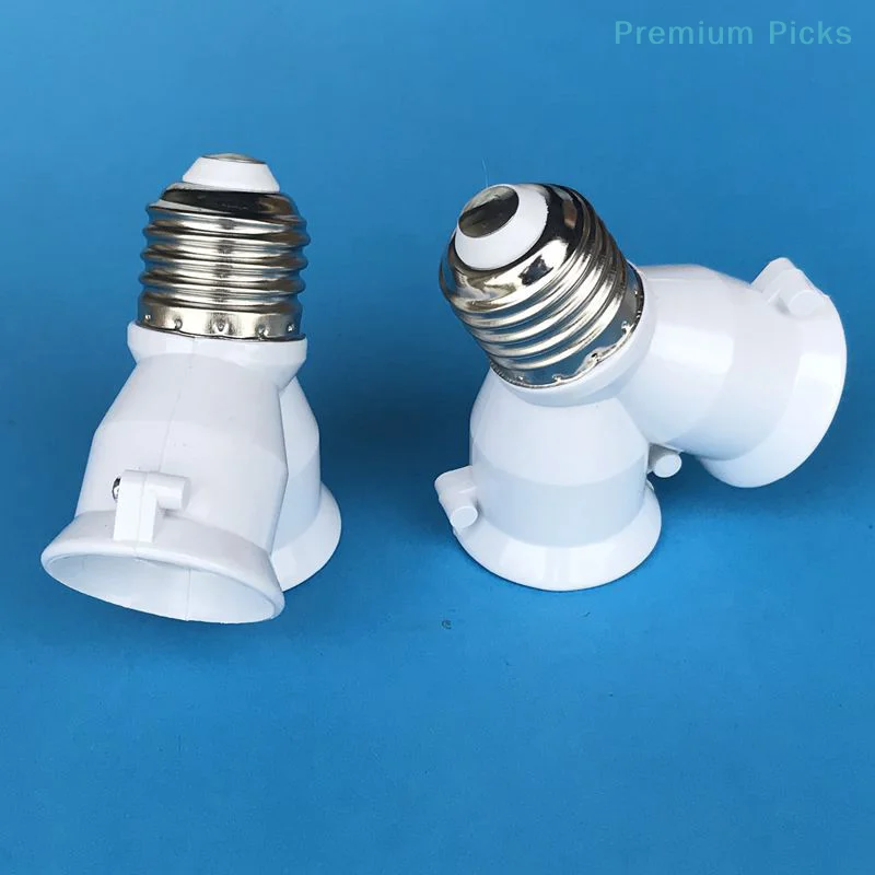 2 In 1 Dual E27 Lamp Holder Converter For Bulb Lighting LED Base Screw Light Lamp Bulb Socket E27 To 2-E27 Splitter Adapter