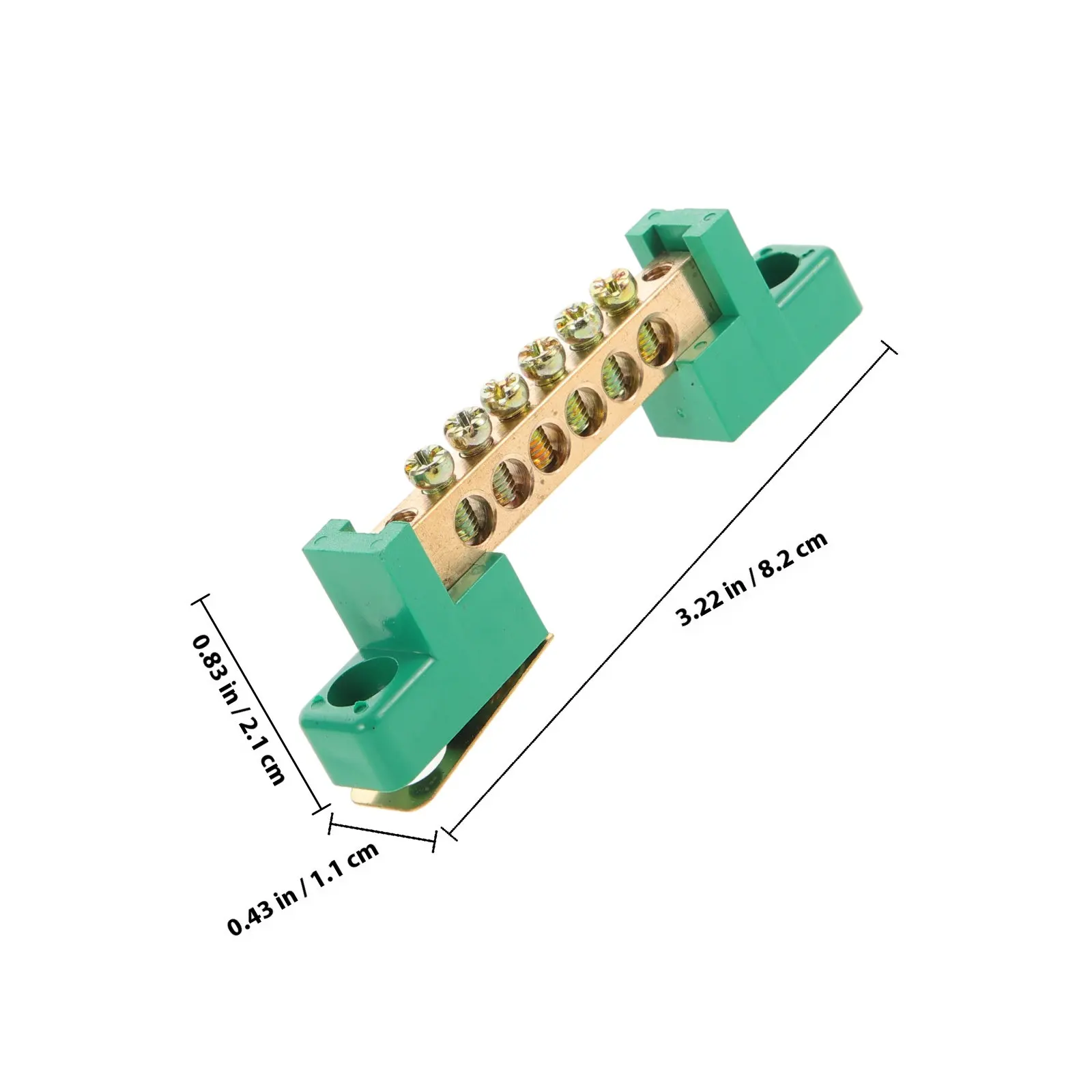 2Pcs Copper Terminal Bars Ground Bus Bar Kit 6 Terminal Positions Electrical Ground Block Distribution Box 6 Terminals Bus Bar